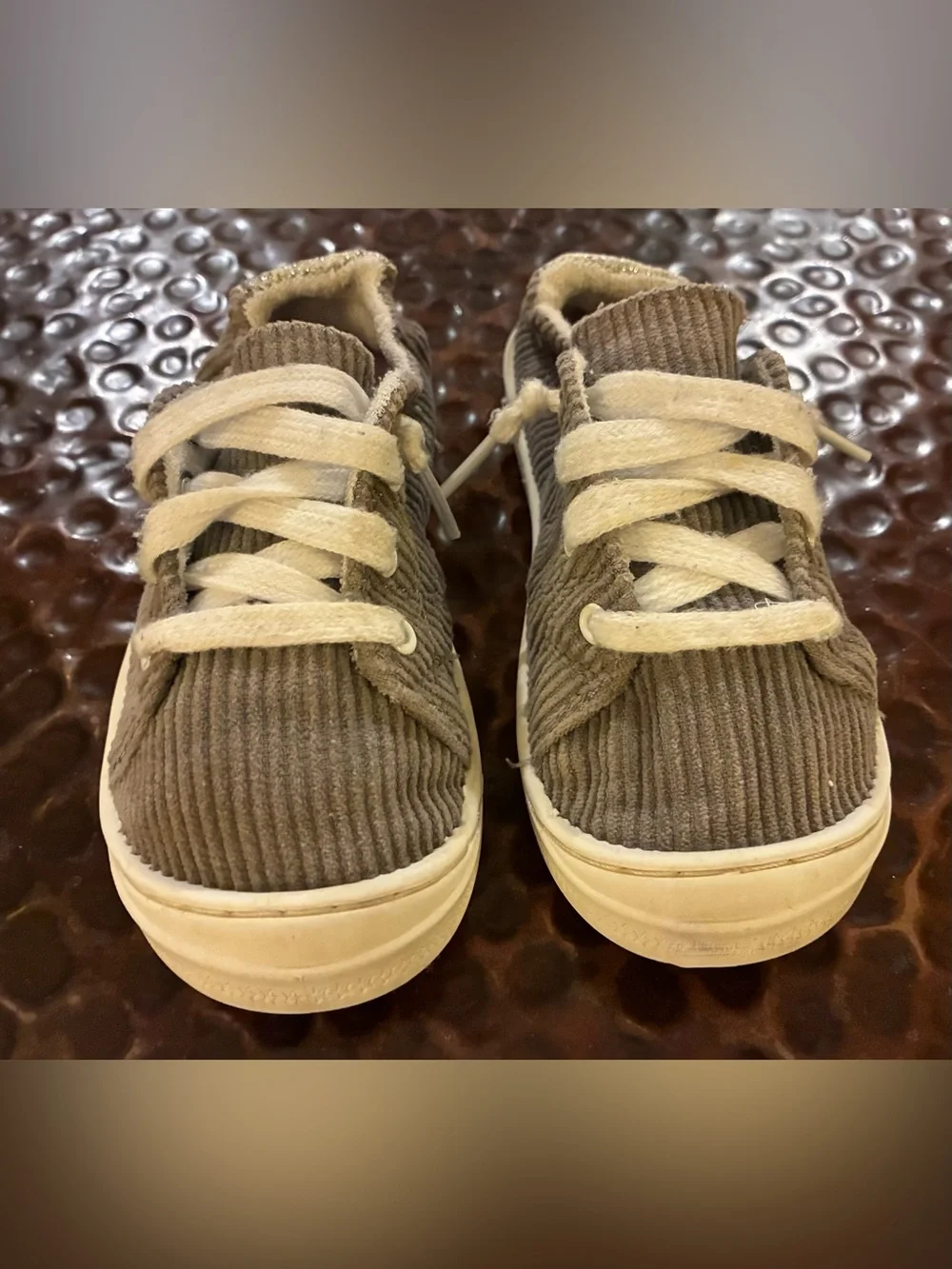 Girls Toddler Wonder Nation Brand Gray Corduroy Lace-Up Sneakers Size 11